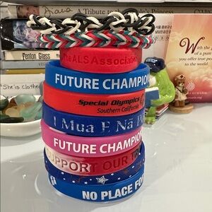 Golf, inspirational, volunteer patriotic, friendship Silicone bracelets bundle